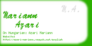 mariann azari business card